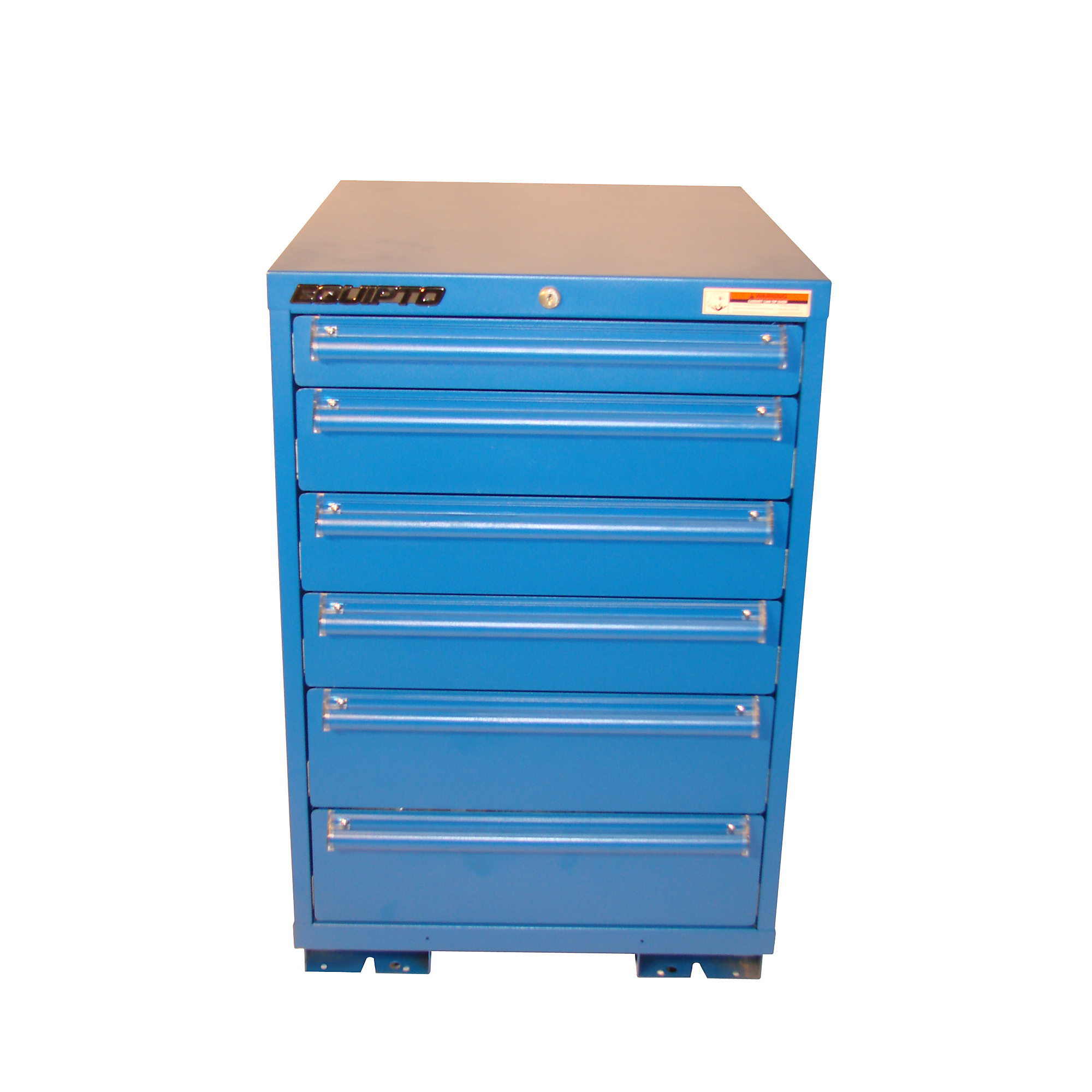 Equipto, 30in. wide Modular Drawer Cabinet- With Divider, Height 33.5 in, Width 30 in, Drawers 6 total; 1 3"h, 3 4.5"h,and 2 6"h; Model # 4433H-BL; Color : Textured Royal Blue